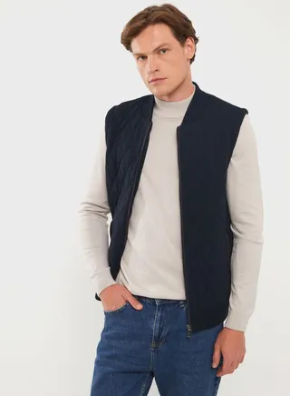 Zip Through Quilted Vest Jacket 