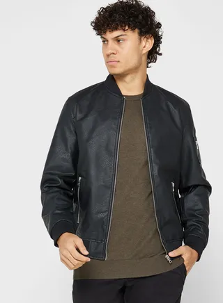 Zip Through Bomber Jacket 