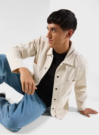 Hickory Stripe Drill Chore Jacket 