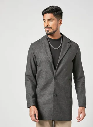 Essential Collared Coat Grey 