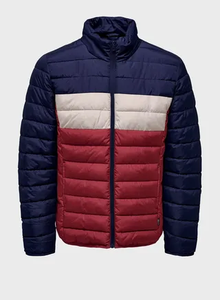 Colour Block Quilted Puffer Jacket