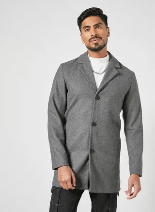 Essential Collared Coat Grey 
