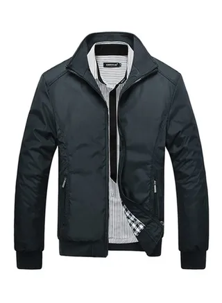 Solid Slim Fit Jacket Black 