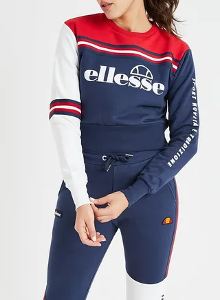 Umana Cropped Sweatshirt Navy Multi 