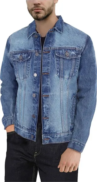 X-Ray Men's Slim Washed Denim Jacket