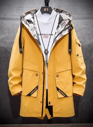 Men's Spring And Autumn Long Jacket 