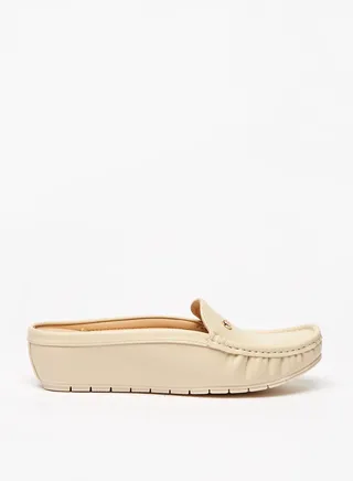 Womens Stud Embellished Wedge Heel Mules 