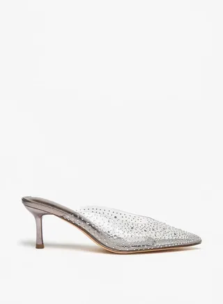 Women's Embellished Slip-On Mules with Stiletto Heels 