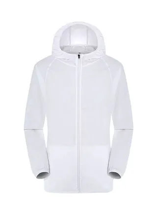 Sun Protection Hooded Coat White 