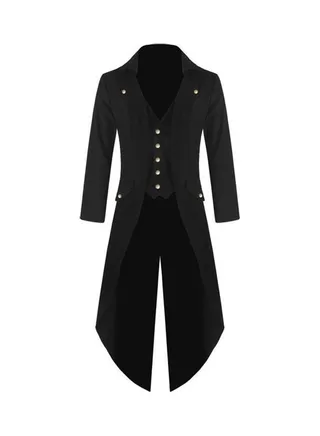 Button Detail Tailcoat Black 