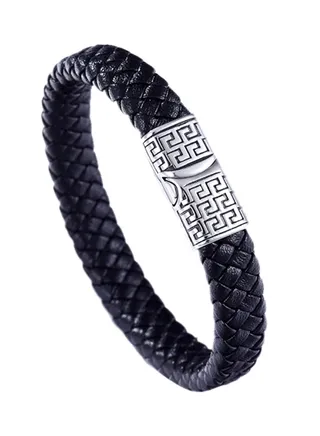 Titanium Steel Leather Bracelet 