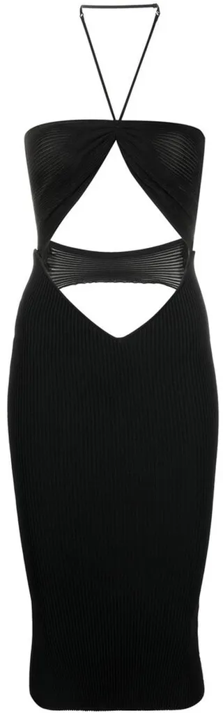 Cut-Out Halterneck Midi Dress