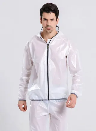Solid Raincoat Suit White 