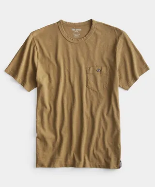 Made in L.A. Homespun Slub Pocket T-Shirt in Pine Cone