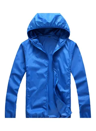 Anti UV Sun Protection Hooded Coat Royal Blue 