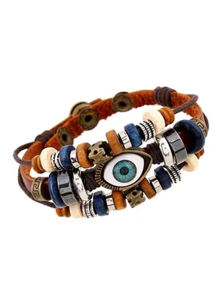 Multilayer Eye Bead Design Bracelet 
