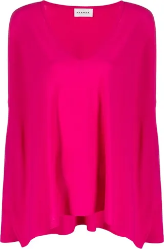 drop-shoulder V-neck sweater