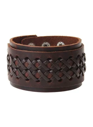 Two Layers Weave Leather Bracelet 