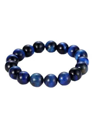 Elastic Bead Bracelet Blue/Black 