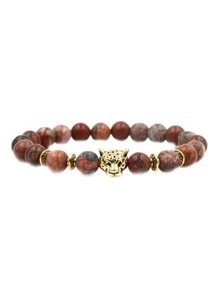 Tiger Design Elastic Beaded Bracelet 