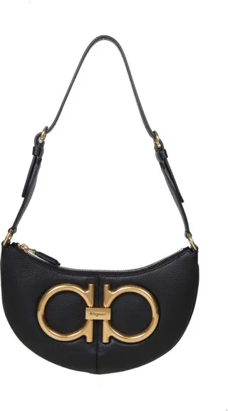Salvatore Ferragamo Gancini Logo Plaque Shoulder Bag