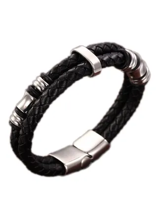 Stainless Steel Woven Bracelet With Magnetic Buckle 