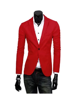 Long Sleeves Coat Red 