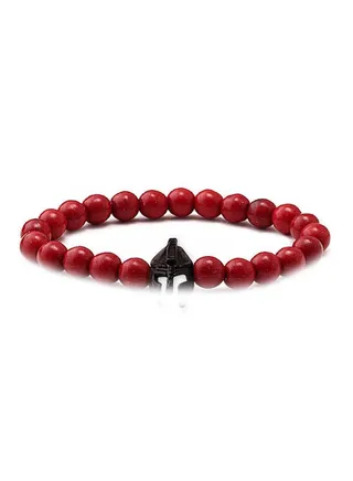 Titanium Viking Charm With Stone Beads Studded Bracelet 