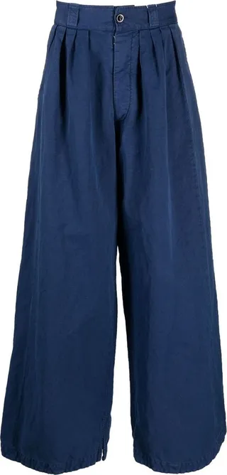 Wide-Leg Cotton Trousers