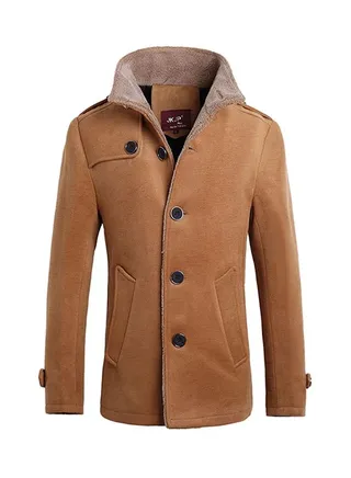 Long Sleeve Collared Coat Brown 