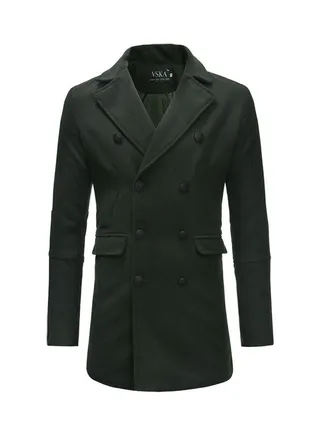 Casual Long Sleeved Coat Green 