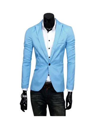 Long Sleeves Coat Sky Blue 