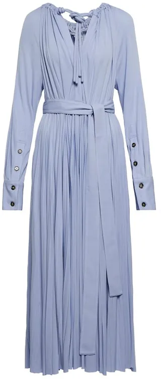 Pleated jersey midi dress