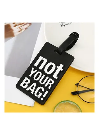 Creative Letter Not Your Bag Cute Travel Accessories Luggage Tags Suitcase Cartoon Style Silicon Portable Travel Label black 