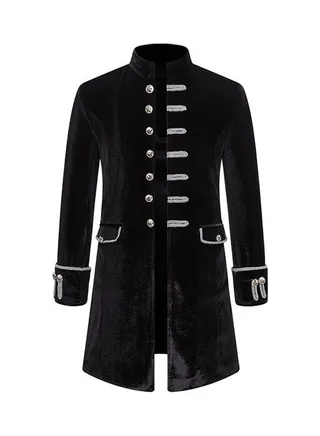 Retro Cool Costume Trench Coat Black 