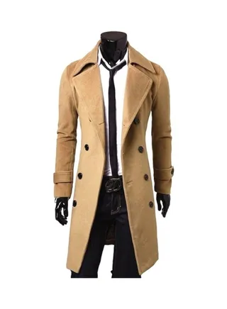 Long Sleeves Overcoat Khaki 