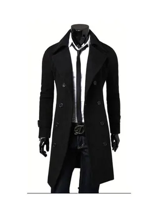 Long Sleeves Overcoat Black 