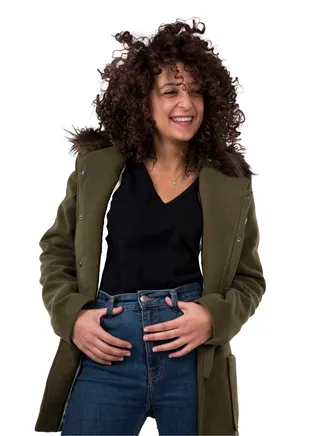 Olive duffle coat faux-fur 