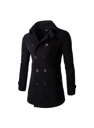 Long Sleeves Trench Coat Black 