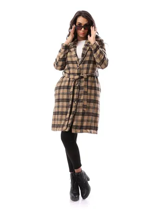 Patterned Comfy Robe_Camel 