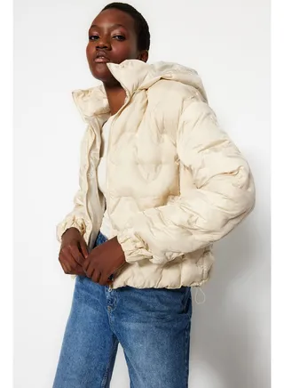 Stone Oversize Hooded Water Repellent Inflatable Coat TWOAW24MO00128 