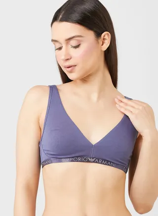 Logo Band Plunge Bra