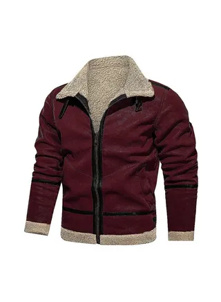 Squality Winter Hooded Thick Coat Men Red 