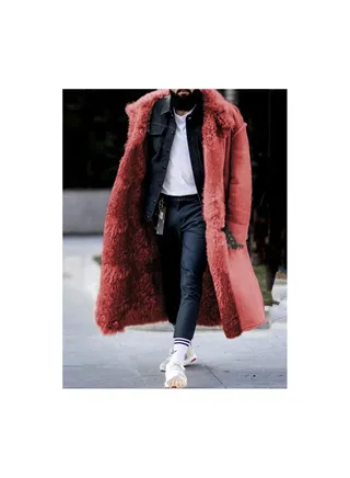 Squality Winter Long Coat Men Red 