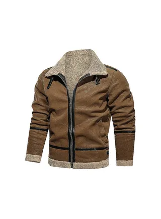 Squality Winter Hooded Thick Coat Men Khaki 