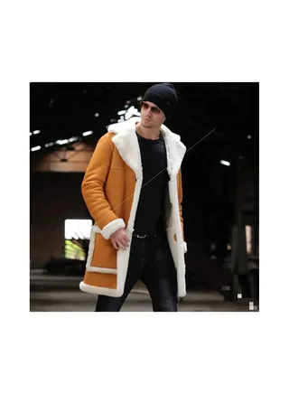 Squality Winter Hooded Thick Coat Men Yellow 
