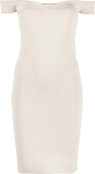 Textured Off-Shoulder Midi Dress