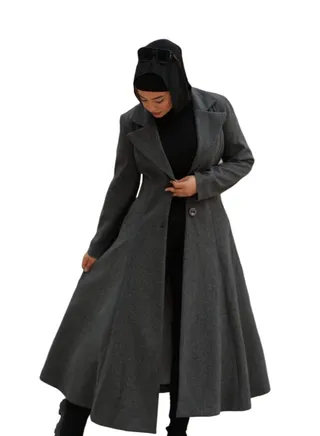 Long woman Coat - Dark Gray 