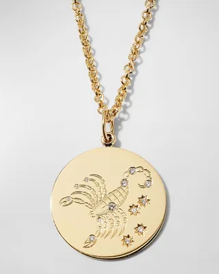 Yellow Gold Scorpio Diamond Pendant