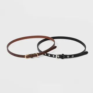 Women's Harness Belt with Metal Grommet - A New Day™ Cognac S